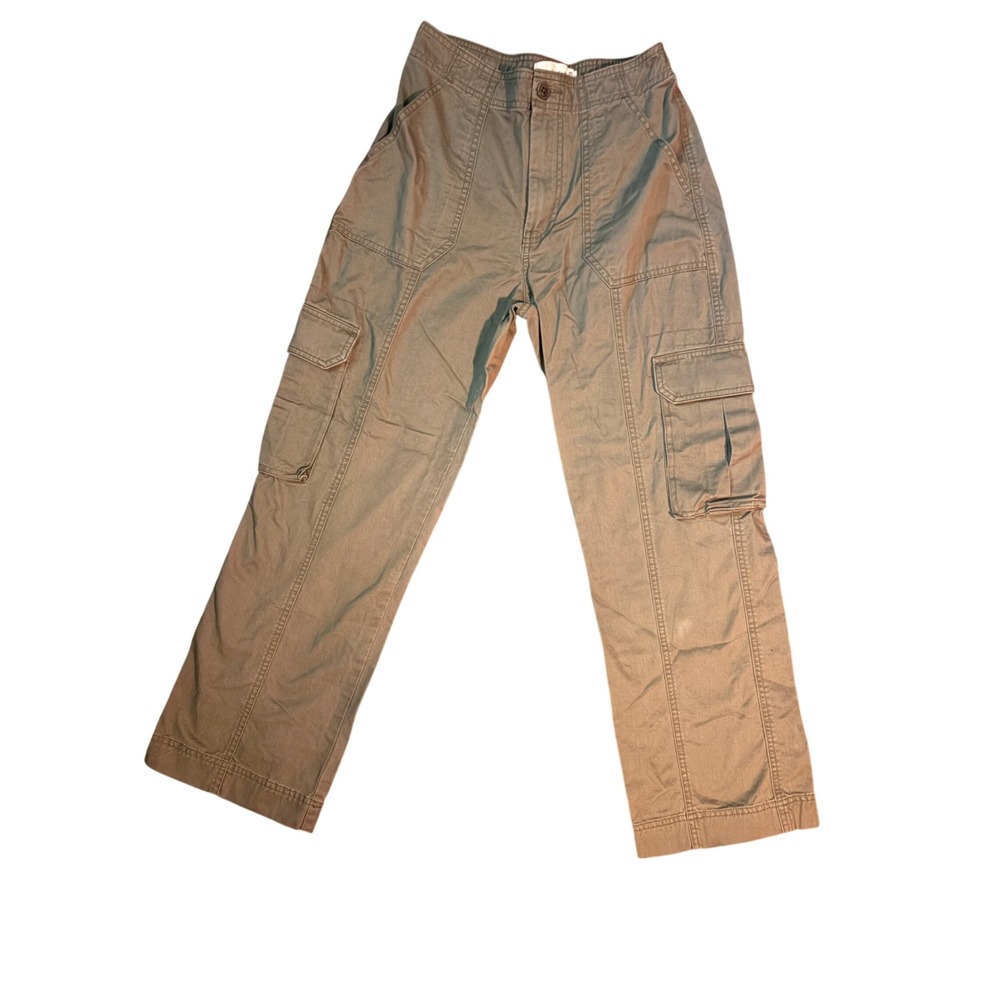 Abercrombie Fitch Women Cargo Pants Olive Green Size 25 Pockets Utility Style